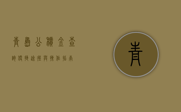 青岛公积金查询，便捷途径与操作指南