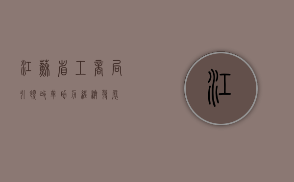 江苏省工商局，引领改革，助力经济发展