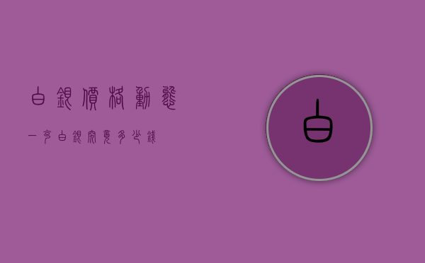 白银价格动态，一克白银究竟多少钱？