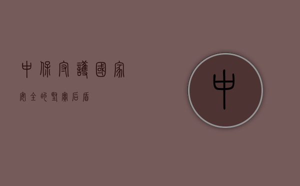 中保，守护国家安全的坚实后盾