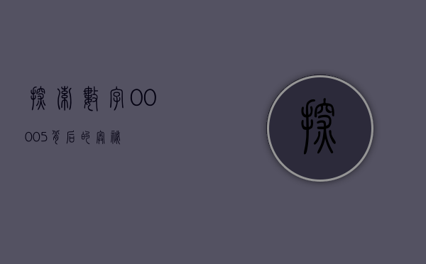 探索数字00005背后的奥秘