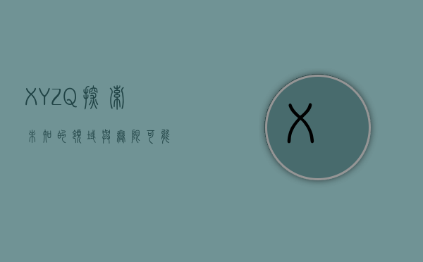 XYZQ，探索未知的领域与无限可能