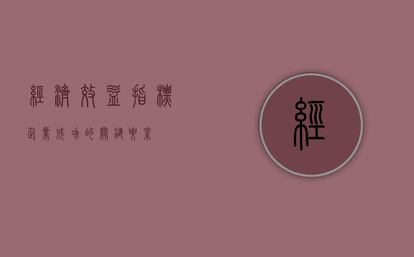 经济效益指标，企业成功的关键要素