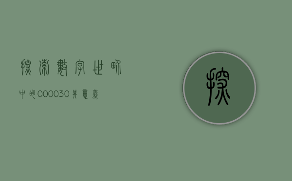 探索数字世界中的000030—其意义与影响