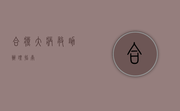 合疗大病救助办理指南