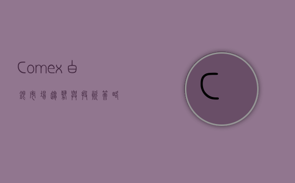 Comex白银，市场趋势与投资策略