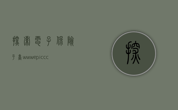 探索电子保险平台—www.e-picc.com.cn