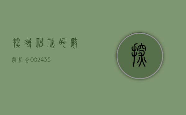 探寻神秘的数字组合，002435