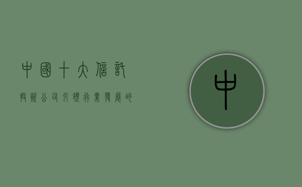 中国十大信托投资公司，引领行业发展的力量