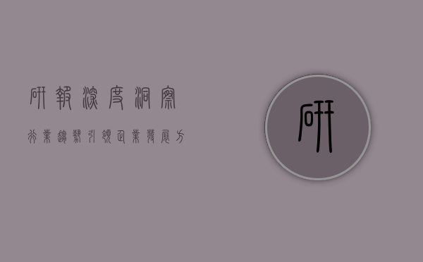 研报，深度洞察行业趋势，引领企业发展方向