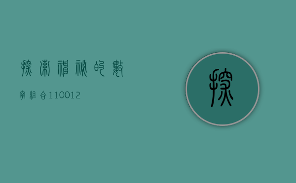 探索神秘的数字组合 110012