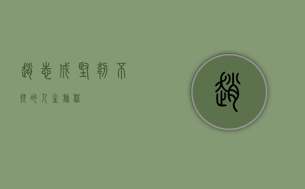 赵志成，坚韧不拔的人生旅程