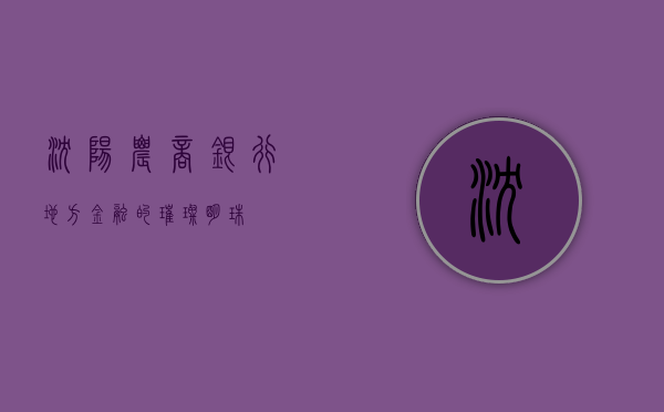沈阳农商银行，地方金融的璀璨明珠