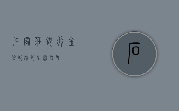 石家庄银行，金融服务的坚实后盾