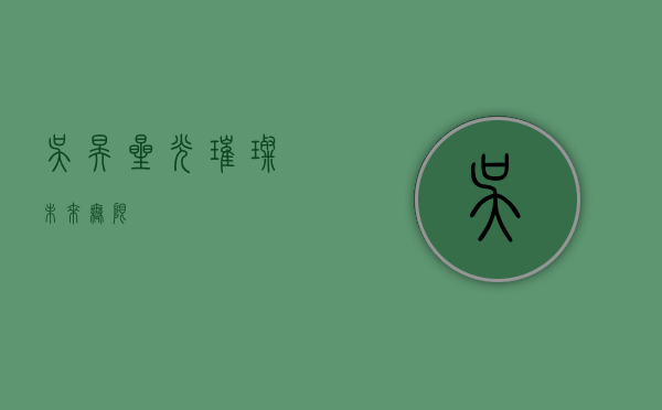 吴昊，星光璀璨，未来无限