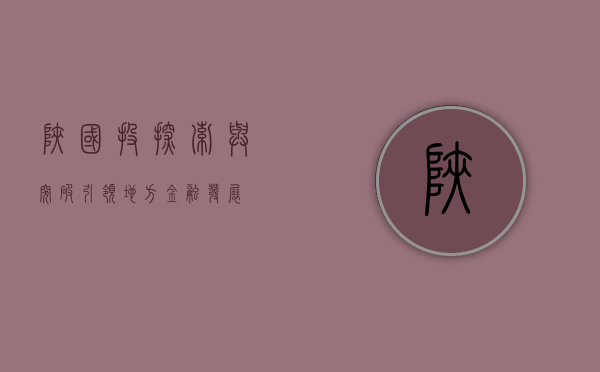 陕国投，探索与突破，引领地方金融发展