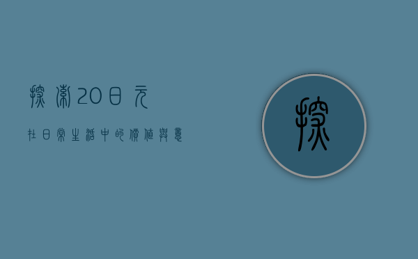 探索20日元在日常生活中的价值与意义