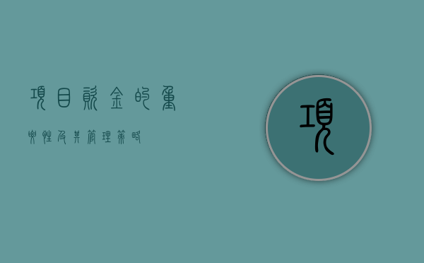 项目资金的重要性及其管理策略
