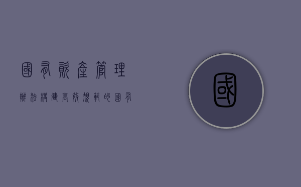 国有资产管理办法，构建高效、规范的国有资产管理框架
