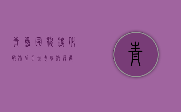 青岛国税，深化服务，助力城市经济发展