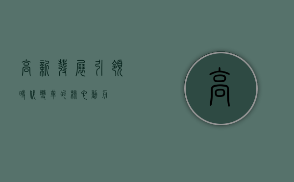 高新发展,引领时代变革的核心动力