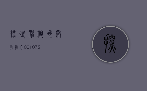 探寻神秘的数字组合，001076