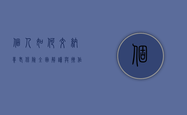 个人如何交纳养老保险，全面解读与操作指南