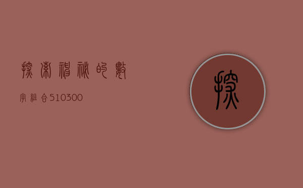 探索神秘的数字组合，510300
