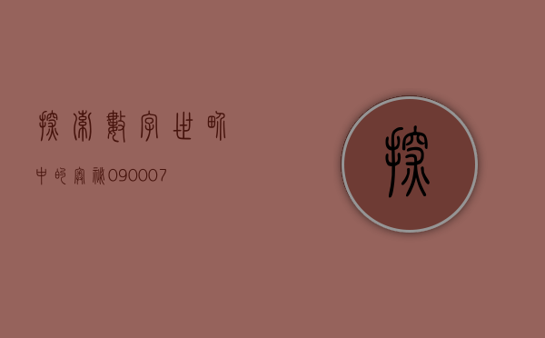 探索数字世界中的奥秘,090007