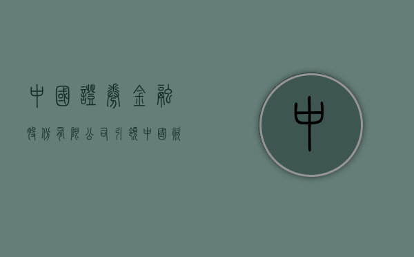 中国证券金融股份有限公司，引领中国资本市场的卓越力量