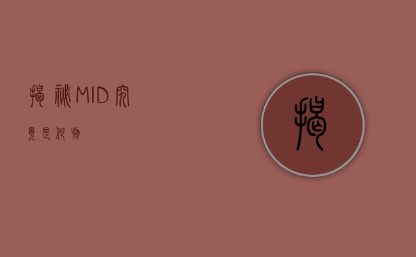 揭秘MID，究竟是何物？