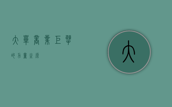 大单，商业巨擘的力量之源
