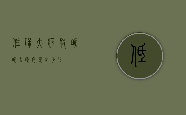 低保大病救助的金额究竟有多少？