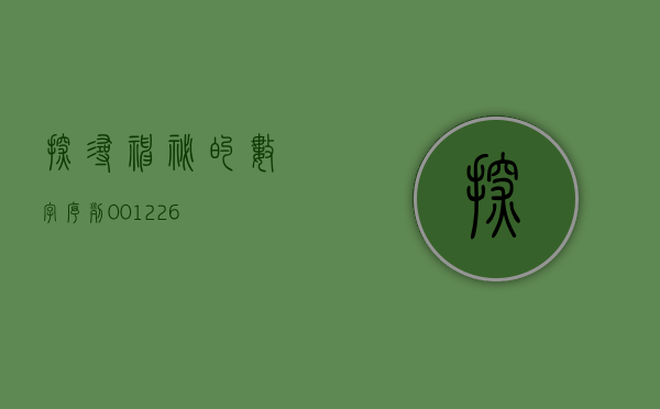 探寻神秘的数字序列，001226