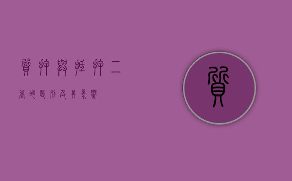 质押与抵押，二者的区别及其影响