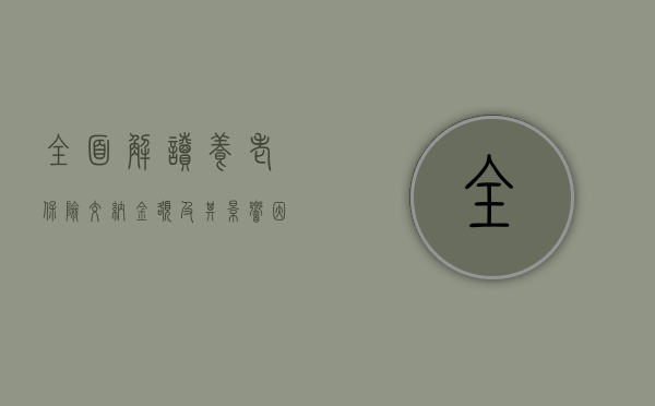 全面解读养老保险交纳金额及其影响因素