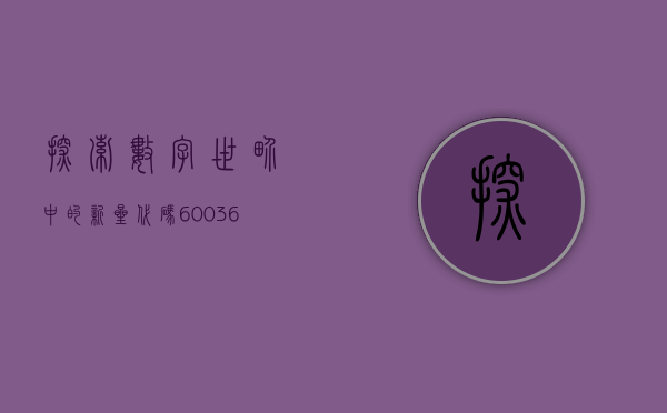 探索数字世界中的新星—代码600309