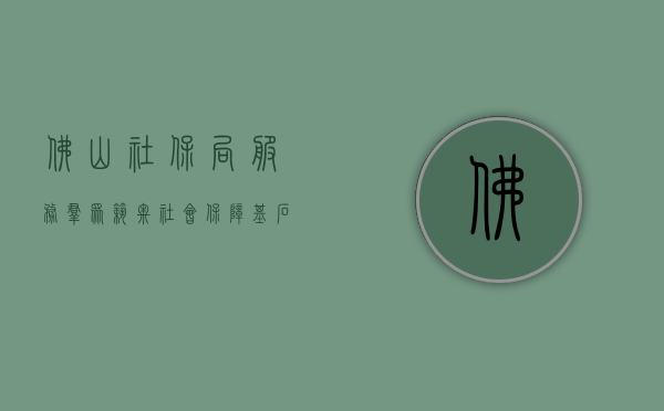 佛山社保局，服务群众，筑牢社会保障基石