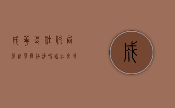成华区社保局，服务群众，构筑和谐社会保障网络
