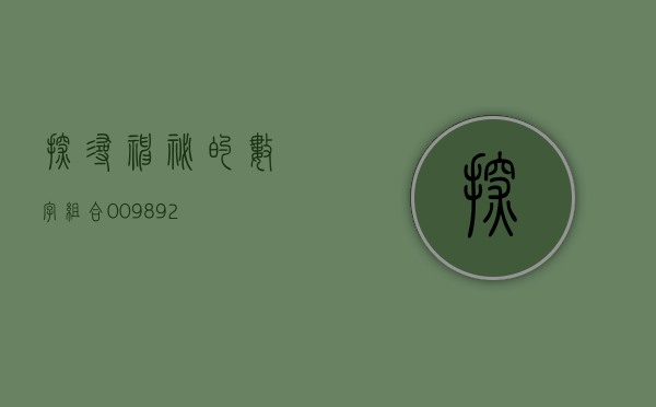 探寻神秘的数字组合，009892