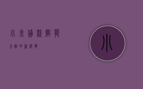 小米贷款，智能金融的新选择