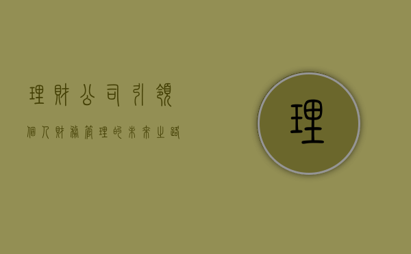 理财公司，引领个人财务管理的未来之路