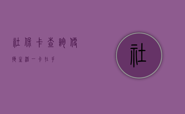 社保卡查询，便捷生活，一卡在手