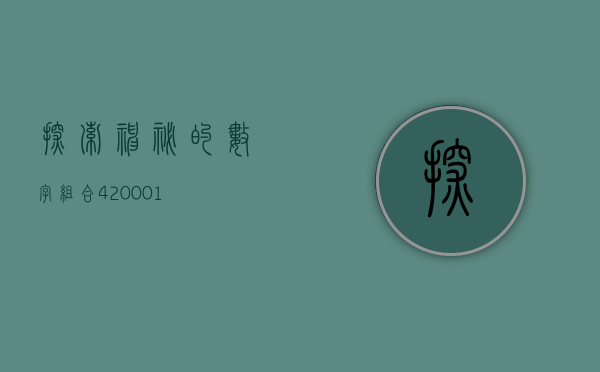 探索神秘的数字组合，420001