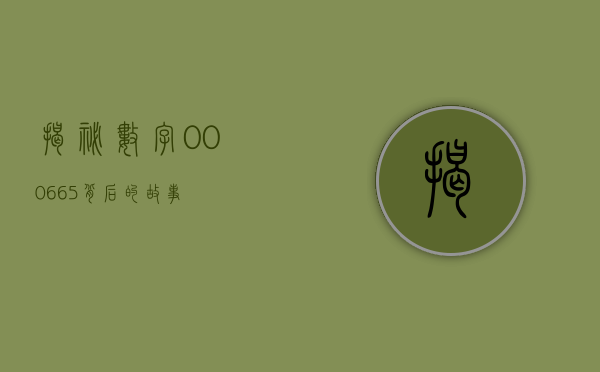 揭秘数字000665背后的故事