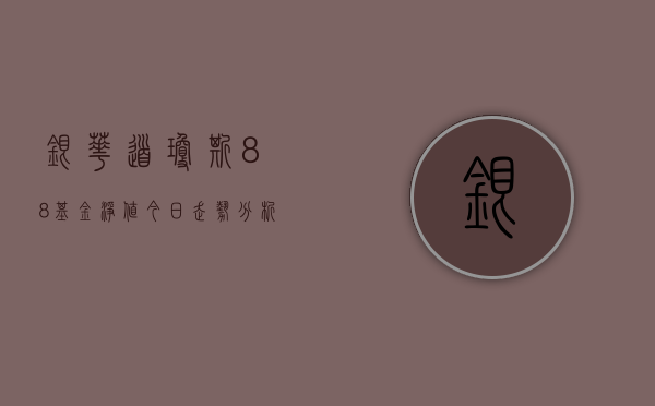 银华道琼斯88基金净值今日走势分析