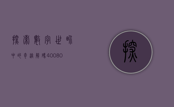 探索数字世界中的奇迹，解码4008000000背后的故事