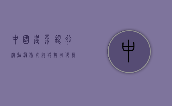 中国农业银行网点，服务升级与数字化转型的先锋