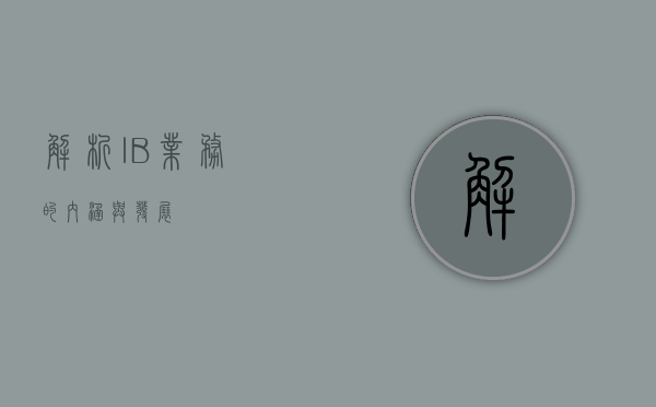 解析IB业务的内涵与发展