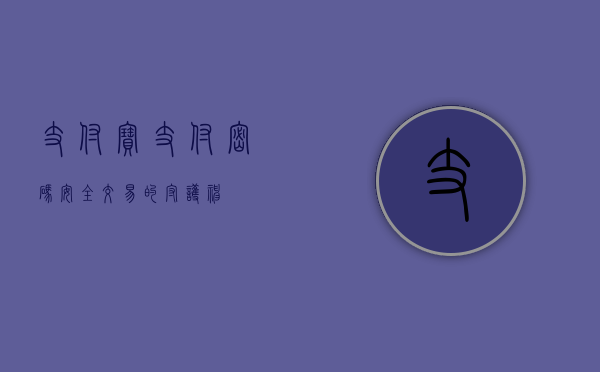 支付宝支付密码，安全交易的守护神